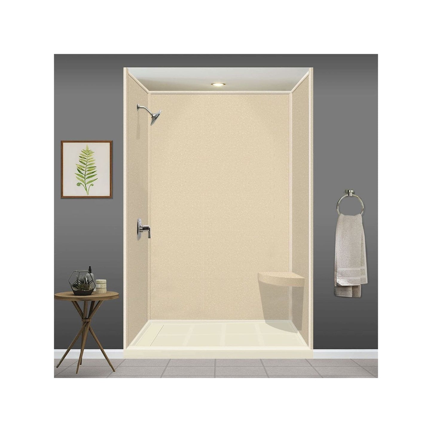 Transolid Studio Eck-Duschsitz aus massiver Oberfläche, wandmontiert, 35,6 x 35,6 cm, 14,5 x 14,25 x 3