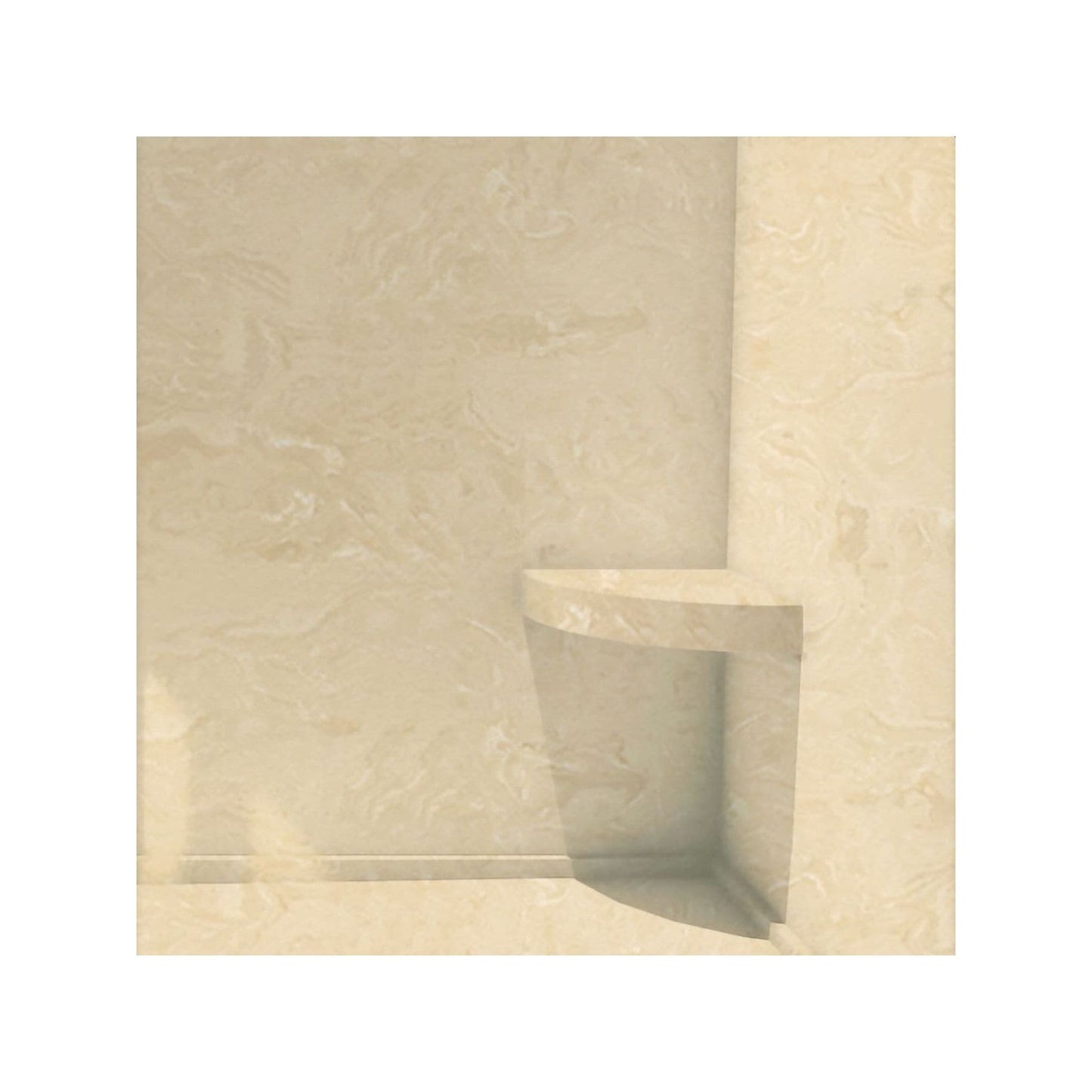 Transolid Studio Eck-Duschsitz aus massiver Oberfläche, wandmontiert, 35,6 x 35,6 cm, 14,5 x 14,25 x 3