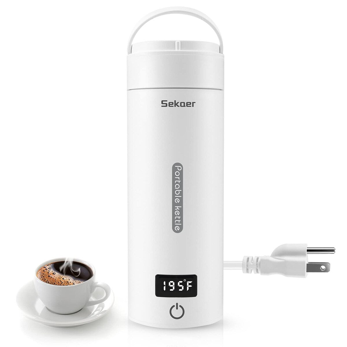 Elektrischer Reise-Teekessel, tragbarer kleiner Mini-Kaffeekessel mit 4 variablen Voreinstellungen, persönlicher Wasserkocher aus Edelstahl 304