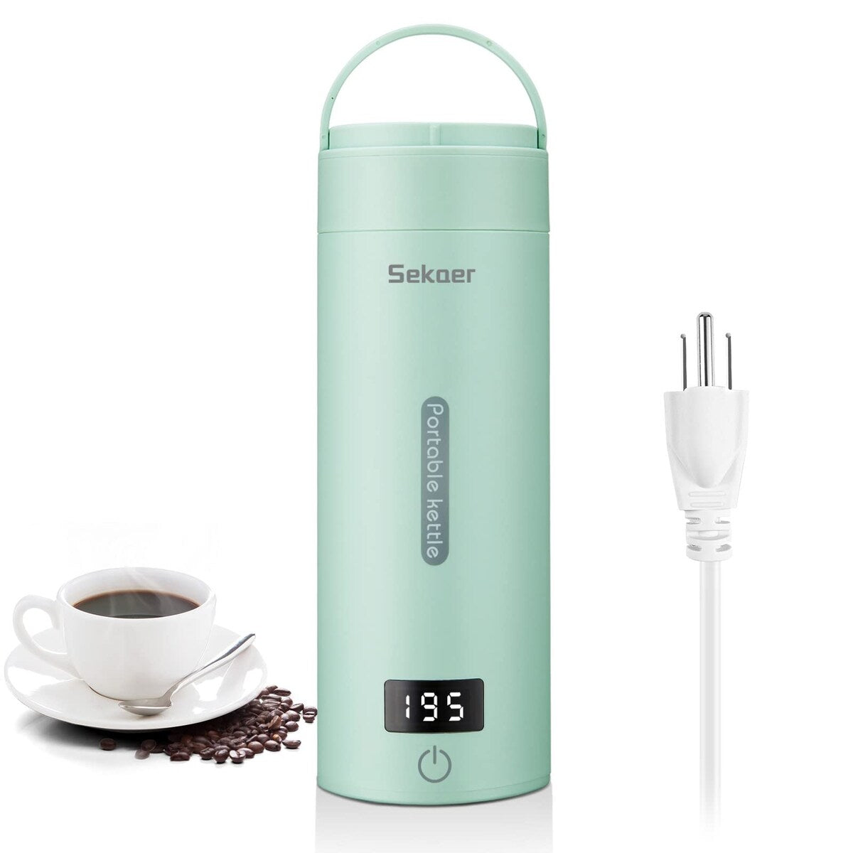 Elektrischer Reise-Teekessel, tragbarer kleiner Mini-Kaffeekessel mit 4 variablen Voreinstellungen, persönlicher Wasserkocher aus Edelstahl 304
