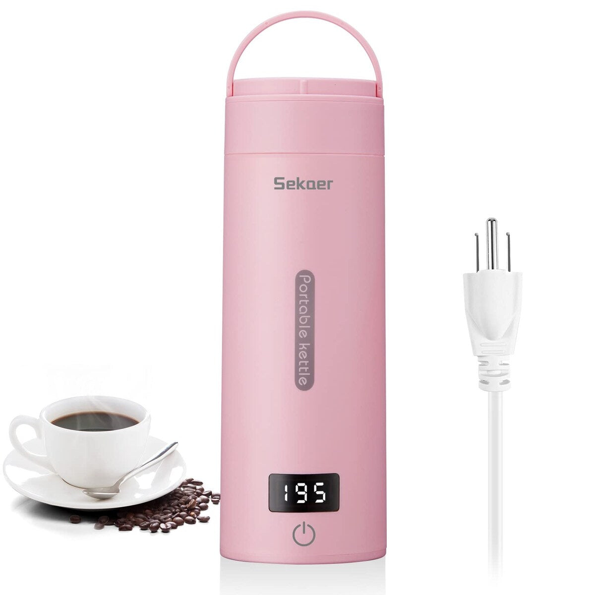 Elektrischer Reise-Teekessel, tragbarer kleiner Mini-Kaffeekessel mit 4 variablen Voreinstellungen, persönlicher Wasserkocher aus Edelstahl 304