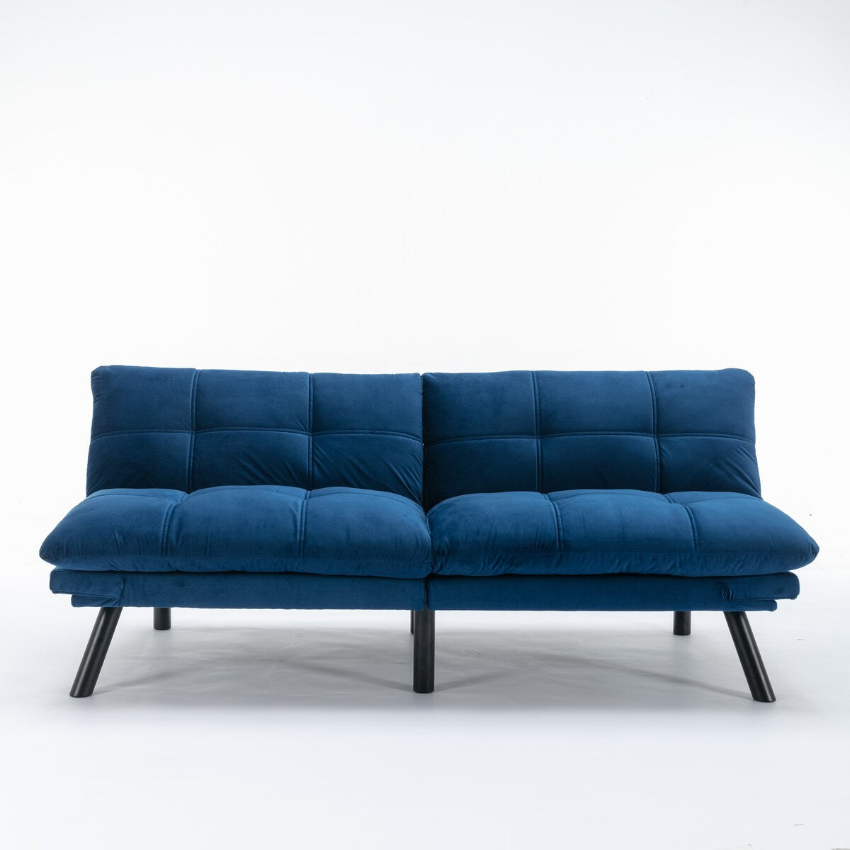 Trendy And Modern Style Grey Velvet Upholstered Sleeper Sofa Bed,2-Seater Adjustable Backrest Armless Sofa