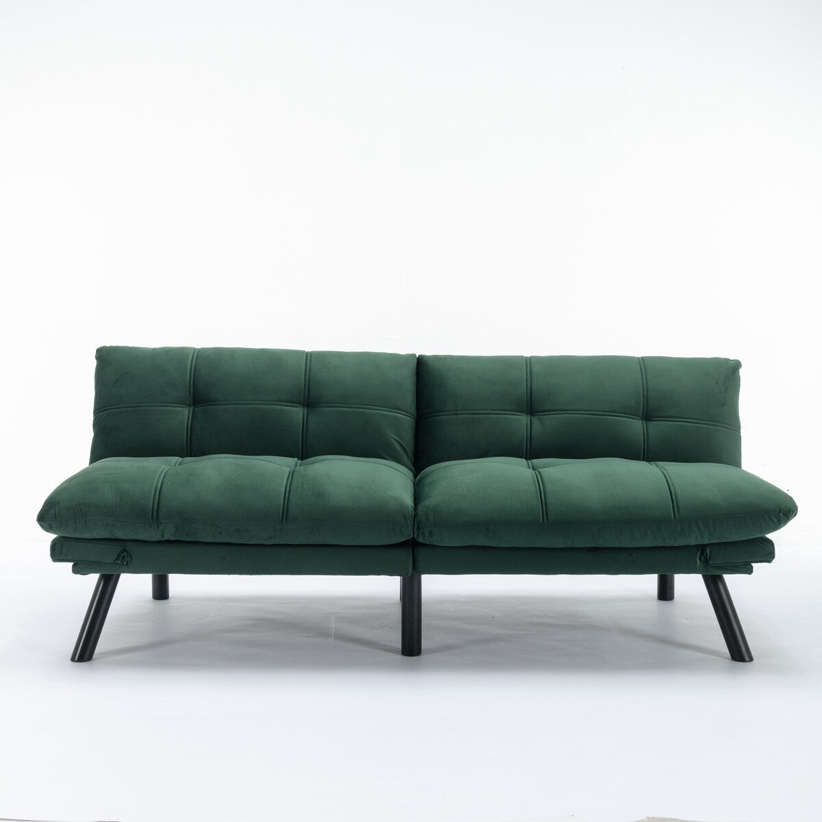 Trendy And Modern Style Grey Velvet Upholstered Sleeper Sofa Bed,2-Seater Adjustable Backrest Armless Sofa