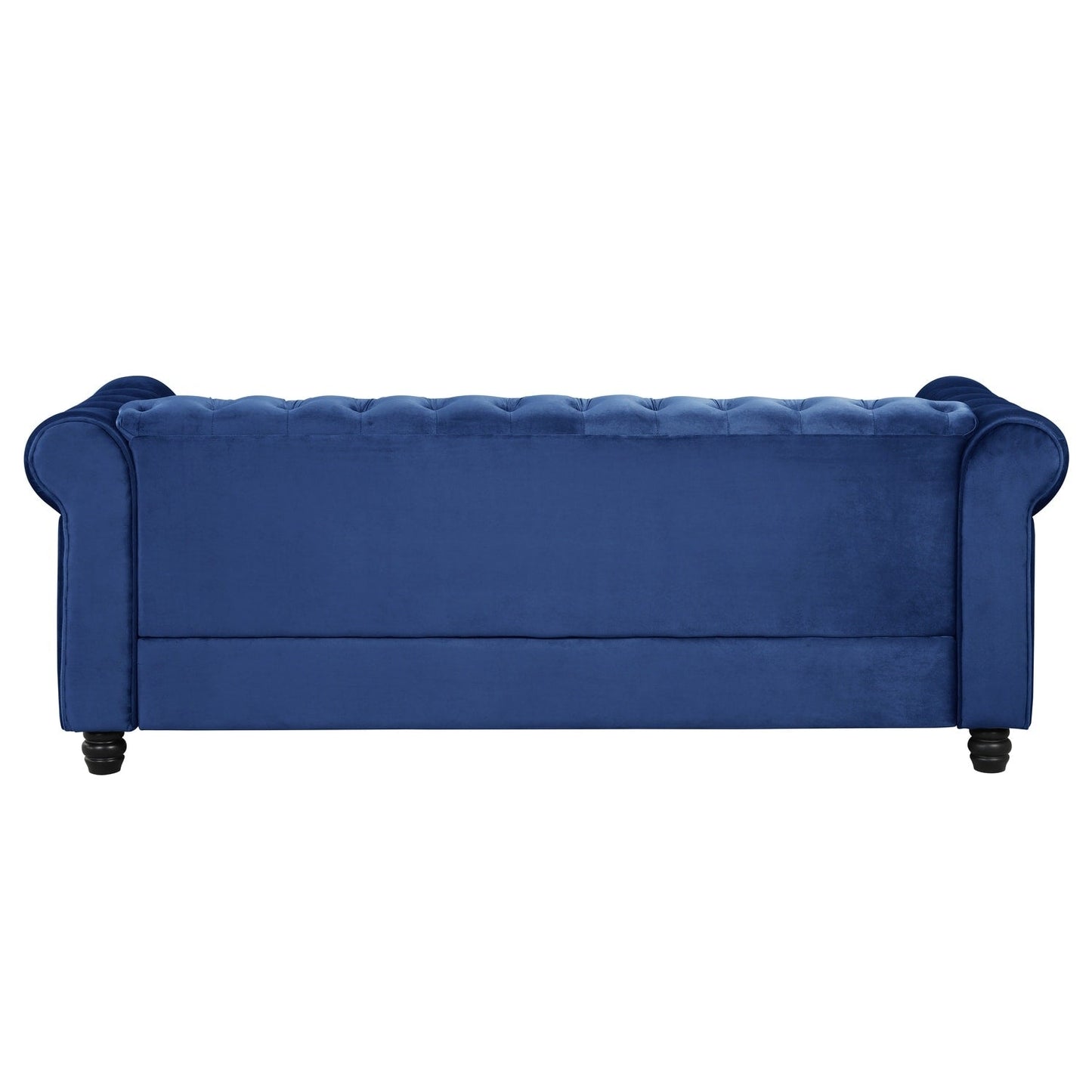 Morden Fort Velvet Upholstered Chesterfield Sofa with Nailhead and Solid Legs for Living Room