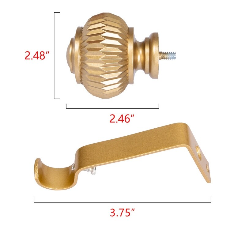 UTOPIA ALLEY Wandmontierte 3/4-Zoll-Gardinenstange – Verstellbare Gardinenstangen, goldene Gardinenstangen, dekorative Gardinenstangen für das Schlafzimmer