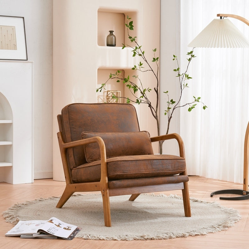 Gepolsterter Akzentstuhl im Mid-Century-Modern-Stil