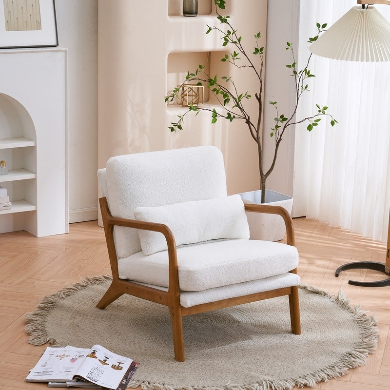 Gepolsterter Akzentstuhl im Mid-Century-Modern-Stil