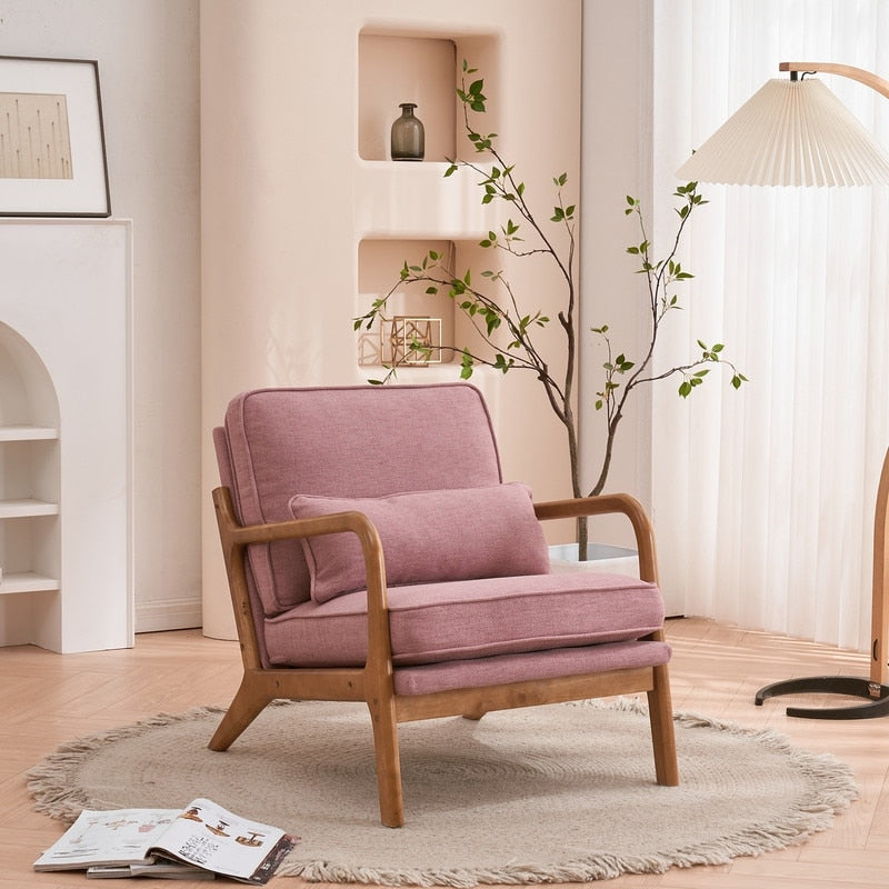 Gepolsterter Akzentstuhl im Mid-Century-Modern-Stil