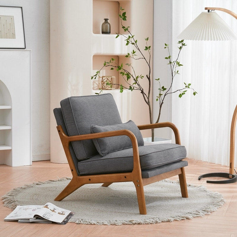 Gepolsterter Akzentstuhl im Mid-Century-Modern-Stil