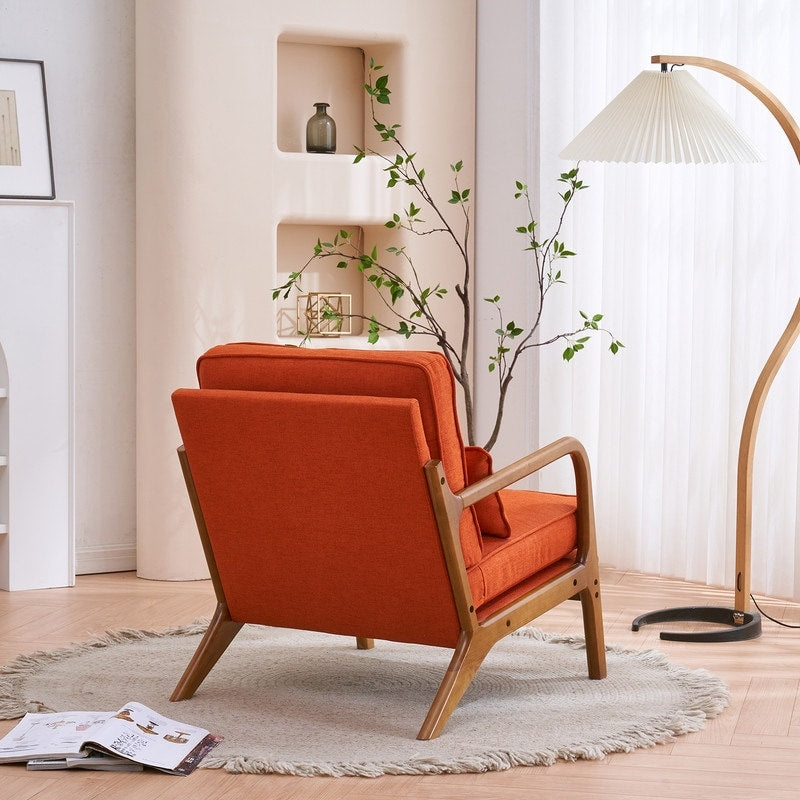 Gepolsterter Akzentstuhl im Mid-Century-Modern-Stil
