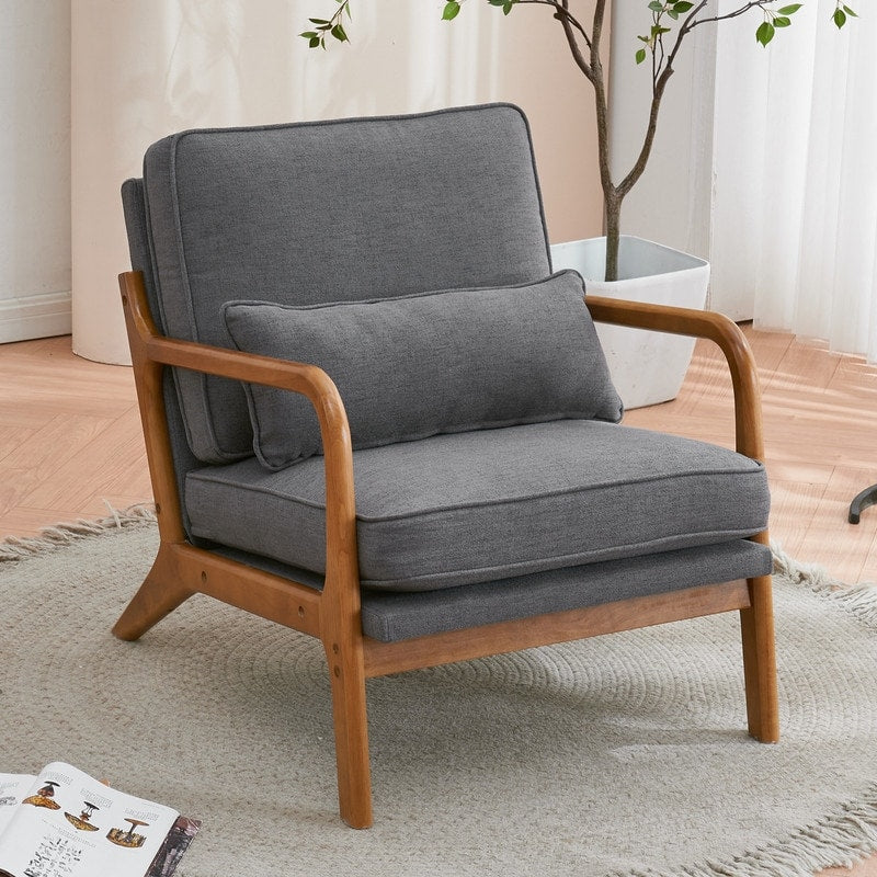 Gepolsterter Akzentstuhl im Mid-Century-Modern-Stil