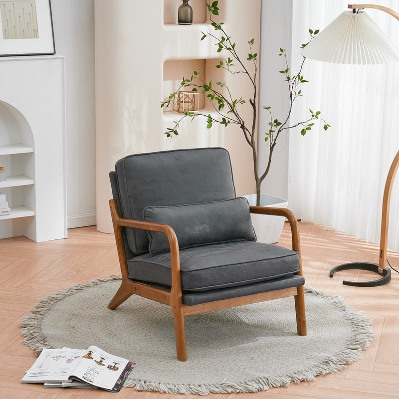 Gepolsterter Akzentstuhl im Mid-Century-Modern-Stil