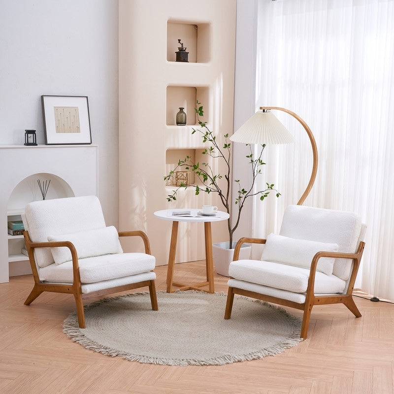 Gepolsterter Akzentstuhl im Mid-Century-Modern-Stil