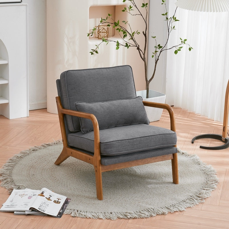 Gepolsterter Akzentstuhl im Mid-Century-Modern-Stil