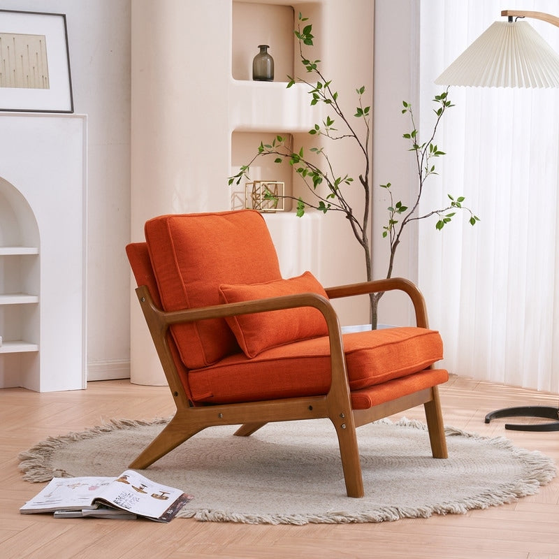 Gepolsterter Akzentstuhl im Mid-Century-Modern-Stil