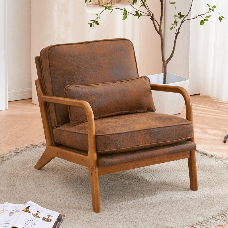Gepolsterter Akzentstuhl im Mid-Century-Modern-Stil
