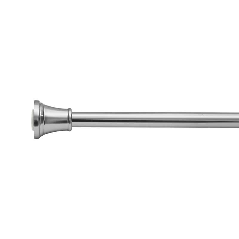 Utopia Alley Verstellbare 183 cm lange Duschvorhang-Spannstange – rostfreies Aluminium mit Gummi-Endkappe, Montage ohne Bohren