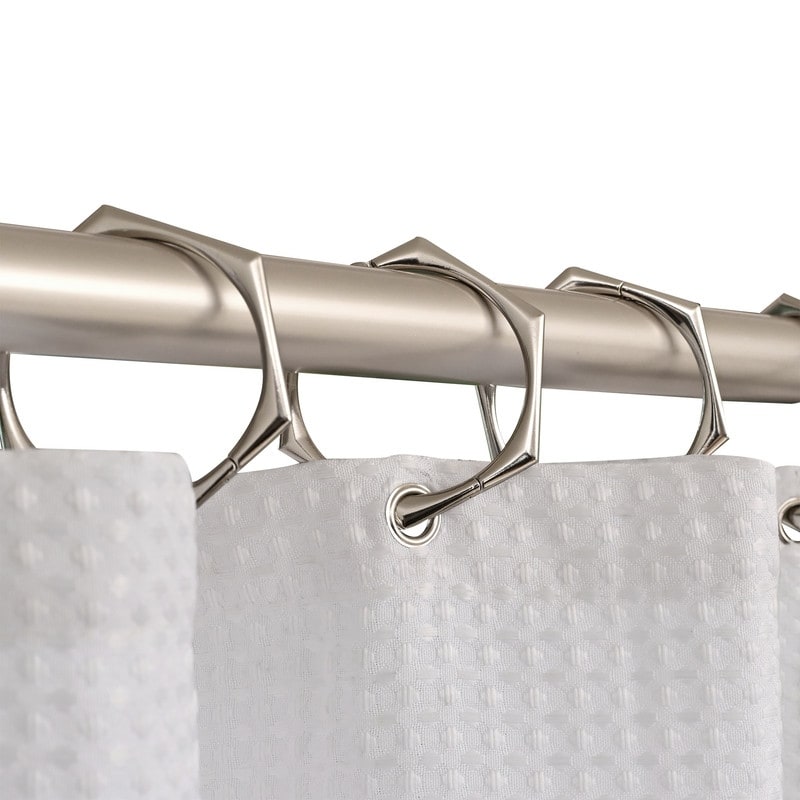 Utopia Alley Verstellbare 183 cm lange Duschvorhang-Spannstange – rostfreies Aluminium mit Gummi-Endkappe, Montage ohne Bohren