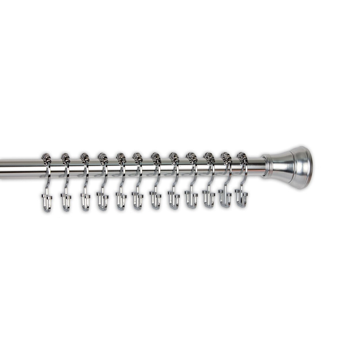 Utopia Alley Deco Flache Doppelrollen-Duschvorhanghaken, Chrom – Poliertes Chrom
