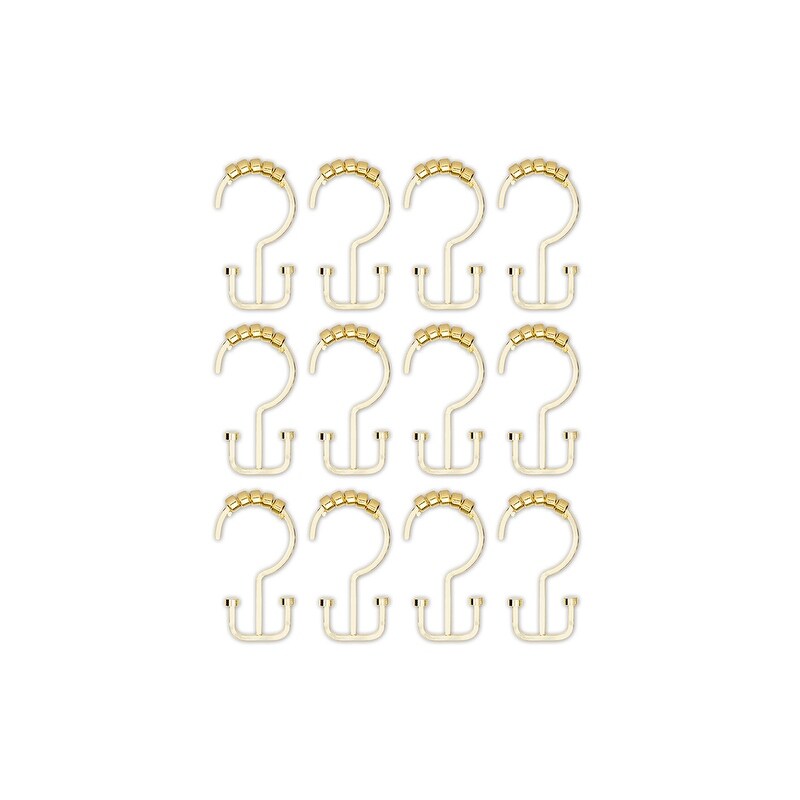 Utopia Alley Deco Flache Doppelrollen-Duschvorhanghaken, Gold