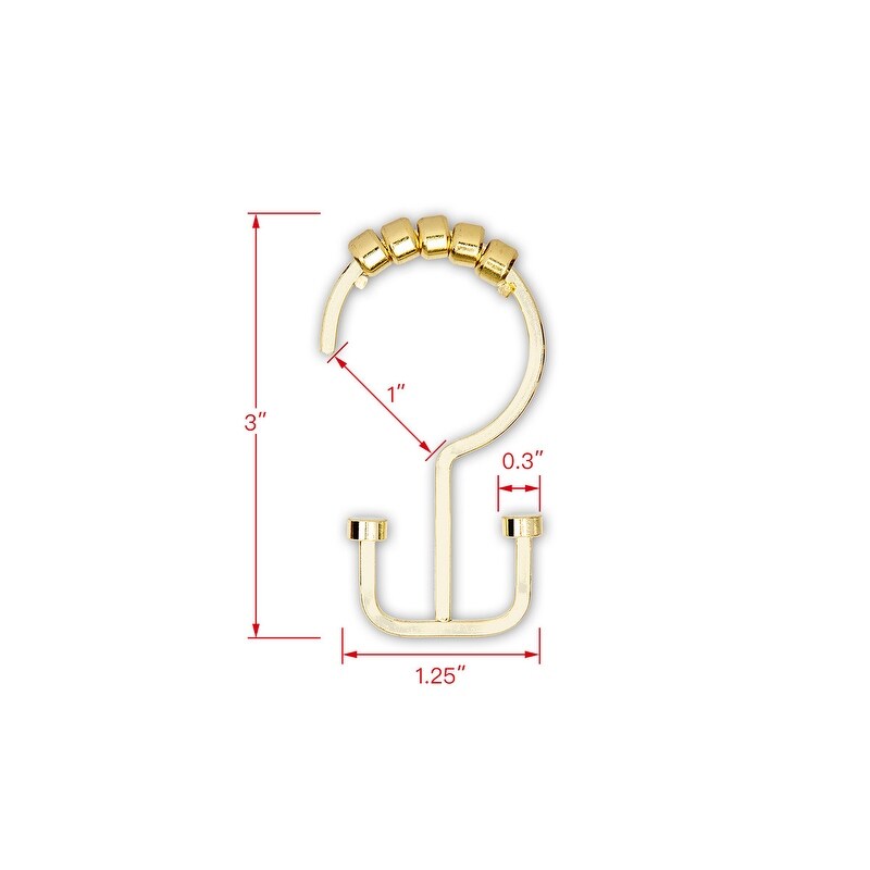Utopia Alley Deco Flache Doppelrollen-Duschvorhanghaken, Gold