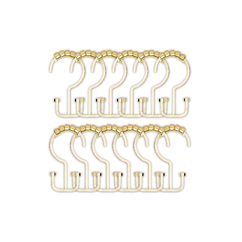 Utopia Alley Deco Flache Doppelrollen-Duschvorhanghaken, Gold