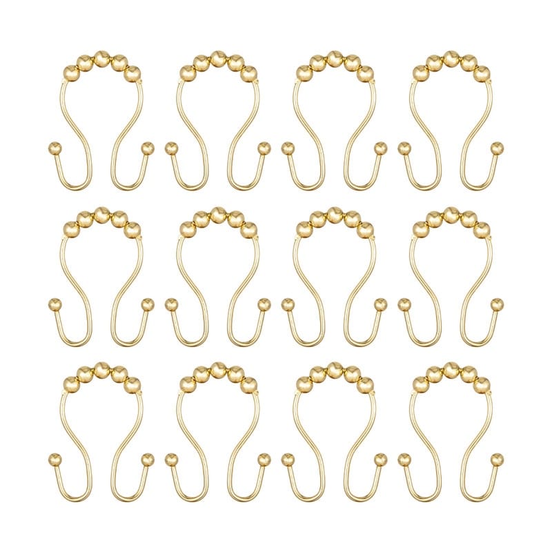 Utopia Alley Doppel-Roller-Kugel-Duschvorhanghakenringe aus Edelstahl, 12er-Set