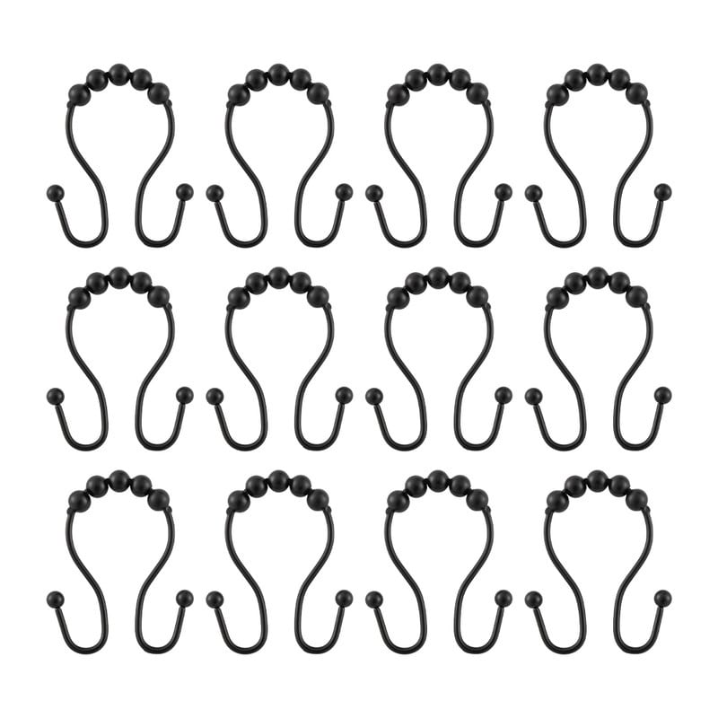 Utopia Alley Doppel-Roller-Kugel-Duschvorhanghakenringe aus Edelstahl, 12er-Set