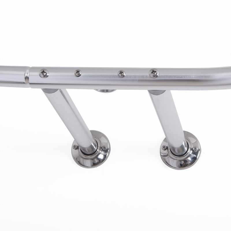 Utopia Alley Duschstange aus rostfreiem Aluminium mit Deckenhalterung für freistehende Badewannen, 46 x 22 Zoll