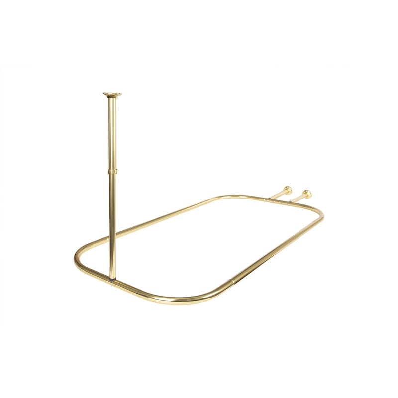 Utopia Alley Duschstange aus rostfreiem Aluminium mit Deckenhalterung für freistehende Badewannen, 46 x 22 Zoll
