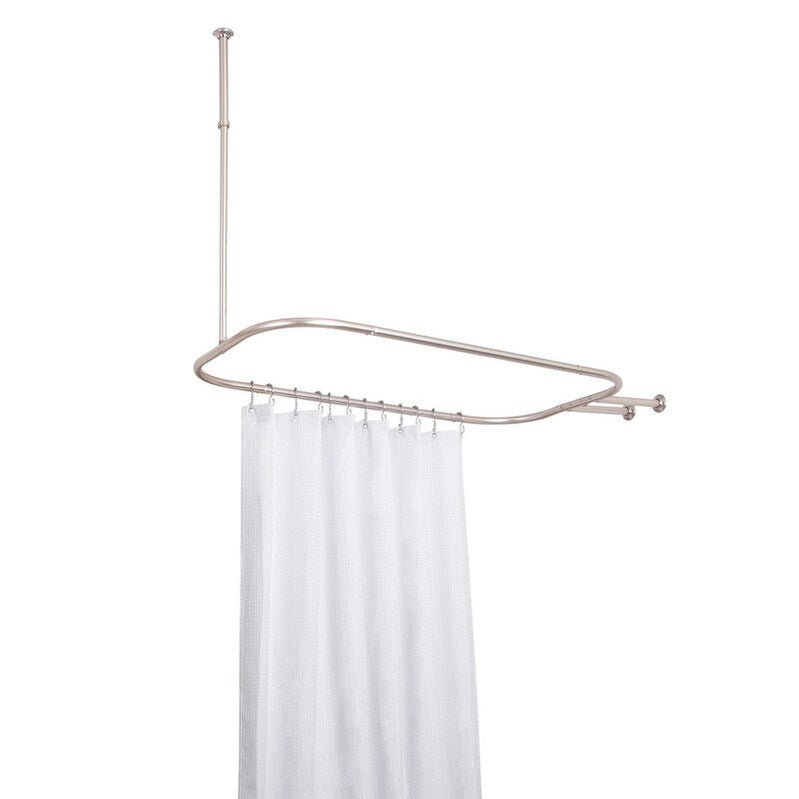 Utopia Alley Duschstange aus rostfreiem Aluminium mit Deckenhalterung für freistehende Badewannen, 46 x 22 Zoll