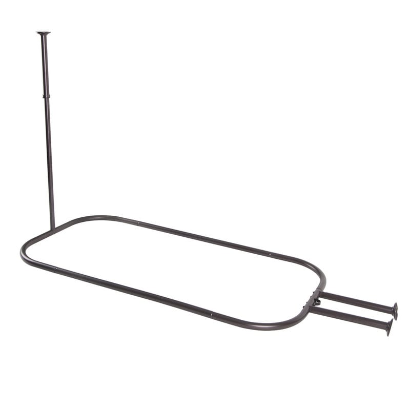 Utopia Alley Duschstange aus rostfreiem Aluminium mit Deckenhalterung für freistehende Badewannen, 46 x 22 Zoll