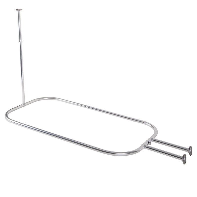 Utopia Alley Duschstange aus rostfreiem Aluminium mit Deckenhalterung für freistehende Badewannen, 46 x 22 Zoll