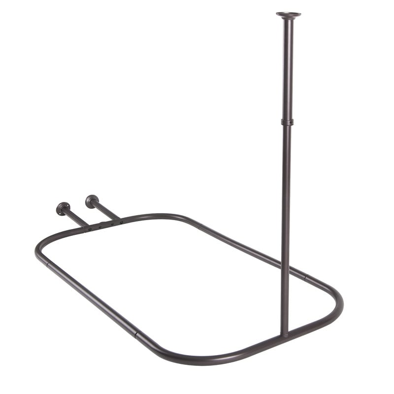 Utopia Alley Duschstange aus rostfreiem Aluminium mit Deckenhalterung für freistehende Badewannen, 46 x 22 Zoll
