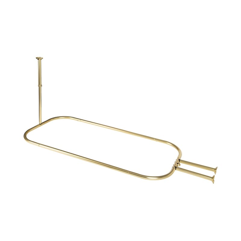 Utopia Alley Duschstange aus rostfreiem Aluminium mit Deckenhalterung für freistehende Badewannen, 46 x 22 Zoll