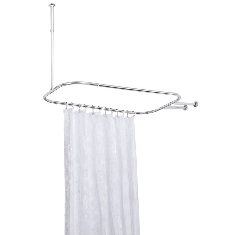 Utopia Alley Duschstange aus rostfreiem Aluminium mit Deckenhalterung für freistehende Badewannen, 46 x 22 Zoll