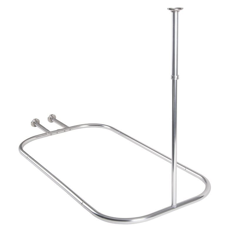 Utopia Alley Duschstange aus rostfreiem Aluminium mit Deckenhalterung für freistehende Badewannen, 46 x 22 Zoll