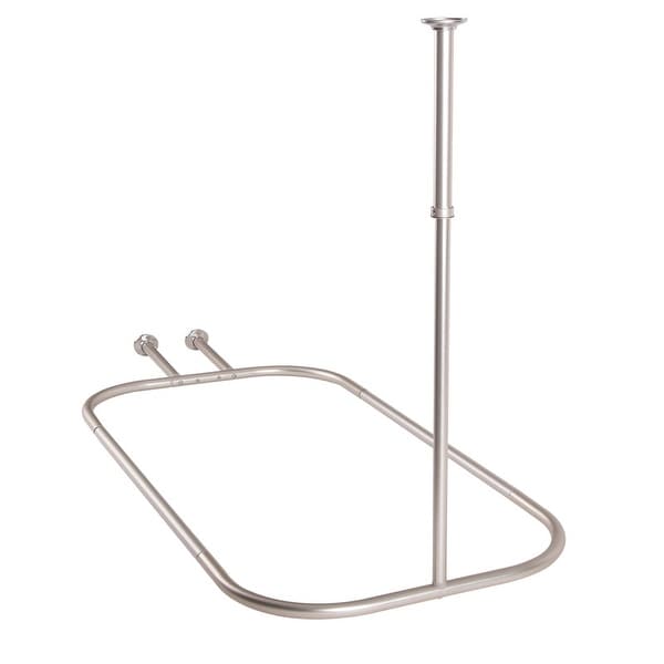 Utopia Alley Duschstange aus rostfreiem Aluminium mit Deckenhalterung für freistehende Badewannen, 46 x 22 Zoll