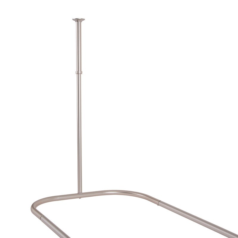 Utopia Alley Duschstange aus rostfreiem Aluminium mit Deckenhalterung für freistehende Badewannen, 46 x 22 Zoll