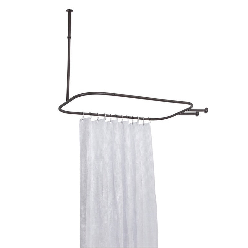 Utopia Alley Duschstange aus rostfreiem Aluminium mit Deckenhalterung für freistehende Badewannen, 46 x 22 Zoll