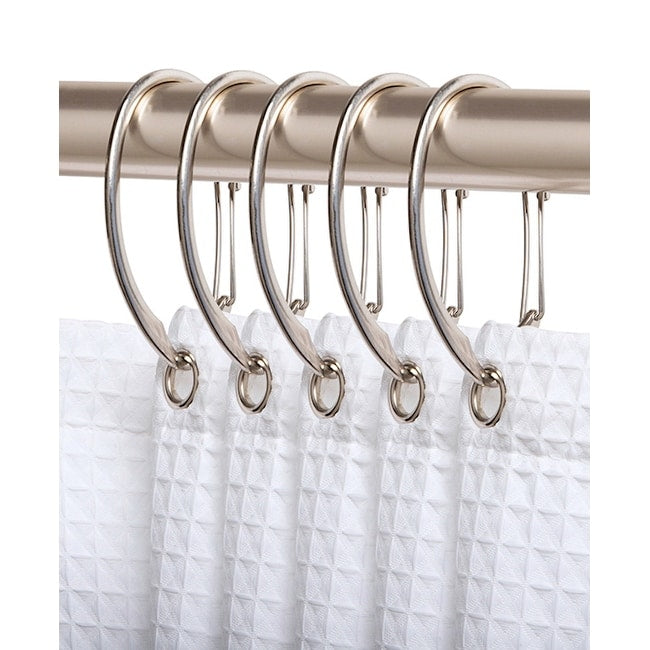 Utopia Alley Rostfreie Duschvorhangringe aus Zink für Badezimmer, 12er-Set