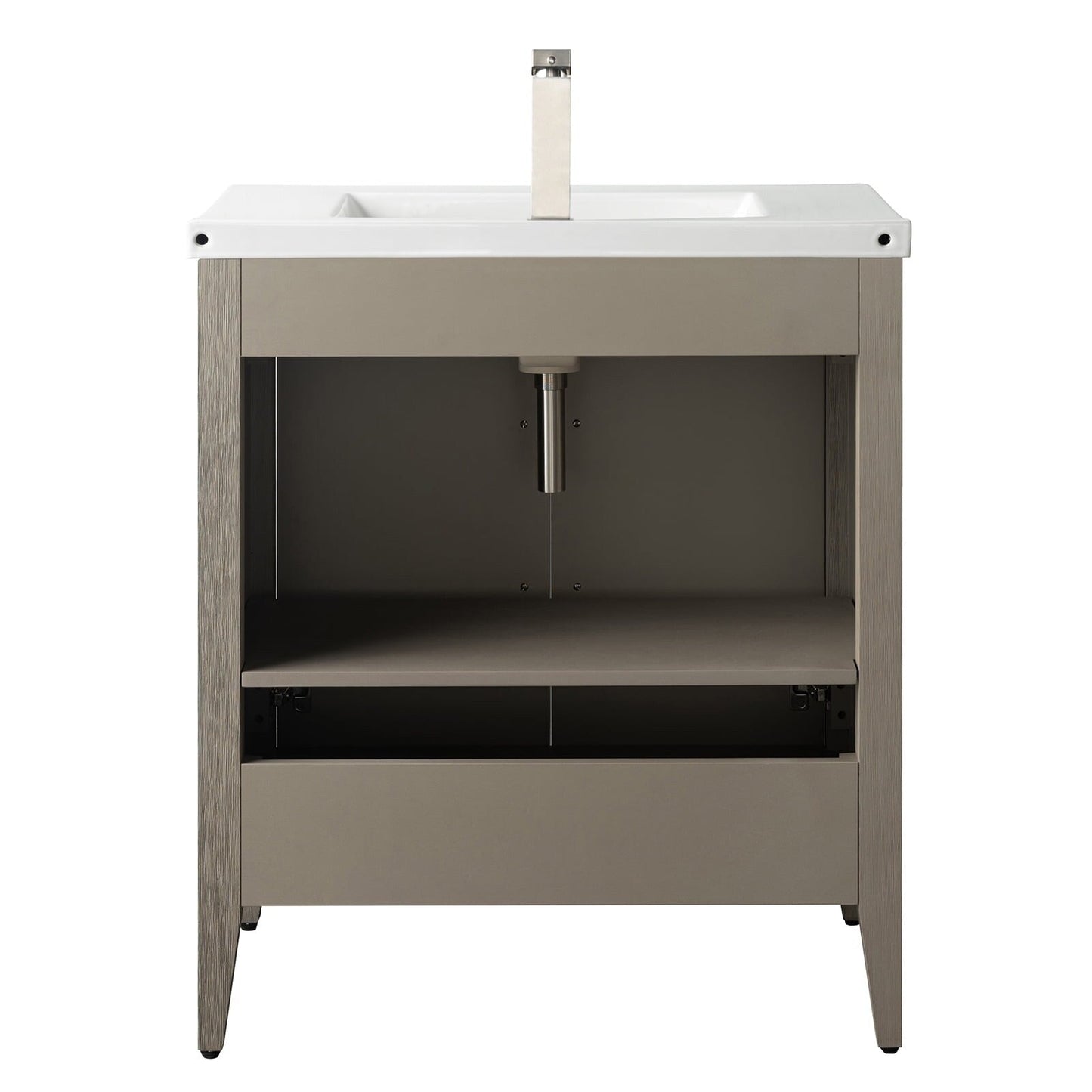 Vanity Art 20 oder 24 oder 30 Badezimmer-Waschtisch mit Einzelwaschbecken und Keramikplatte