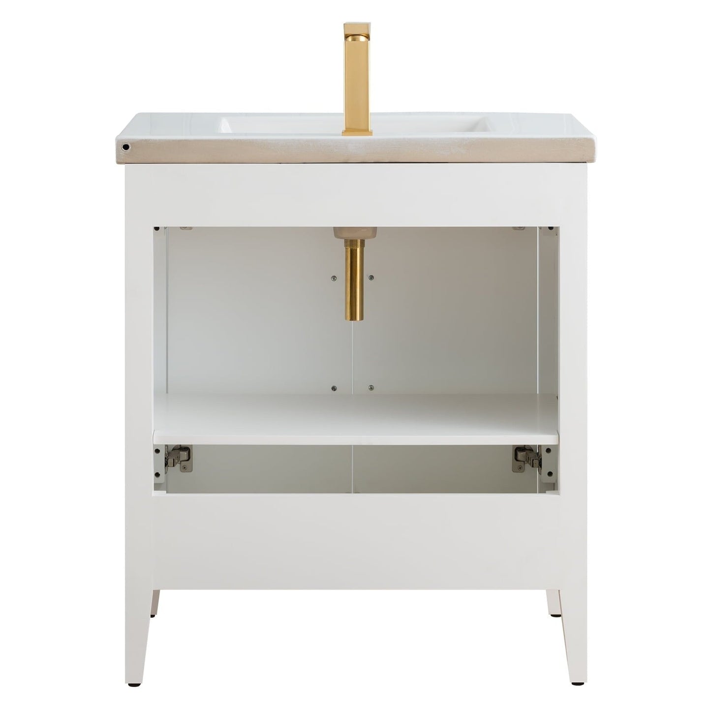 Vanity Art 20 oder 24 oder 30 Badezimmer-Waschtisch mit Einzelwaschbecken und Keramikplatte
