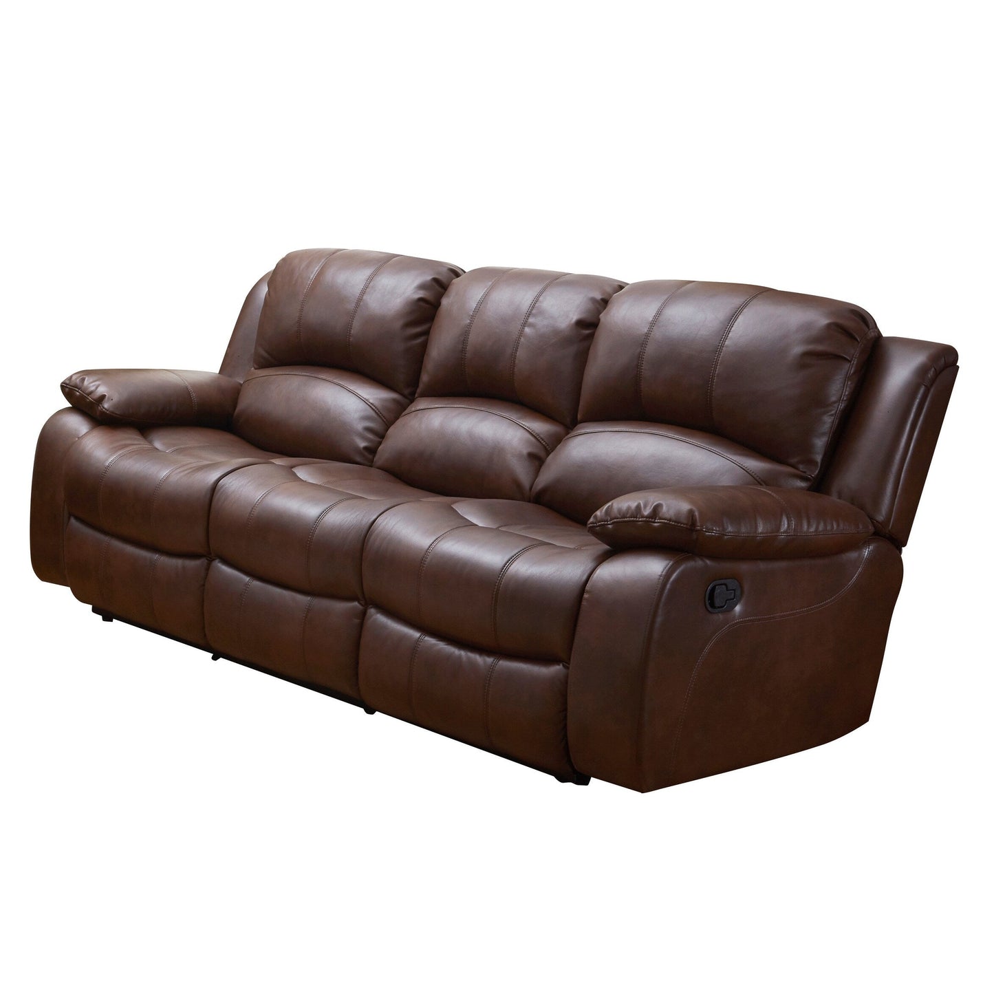 Vanity Art Bonded Leather 3-Seat Recliner Loveseat Manual Reclining Couch for Small Living Room Sofa Set- (Black/Brown) - N/A