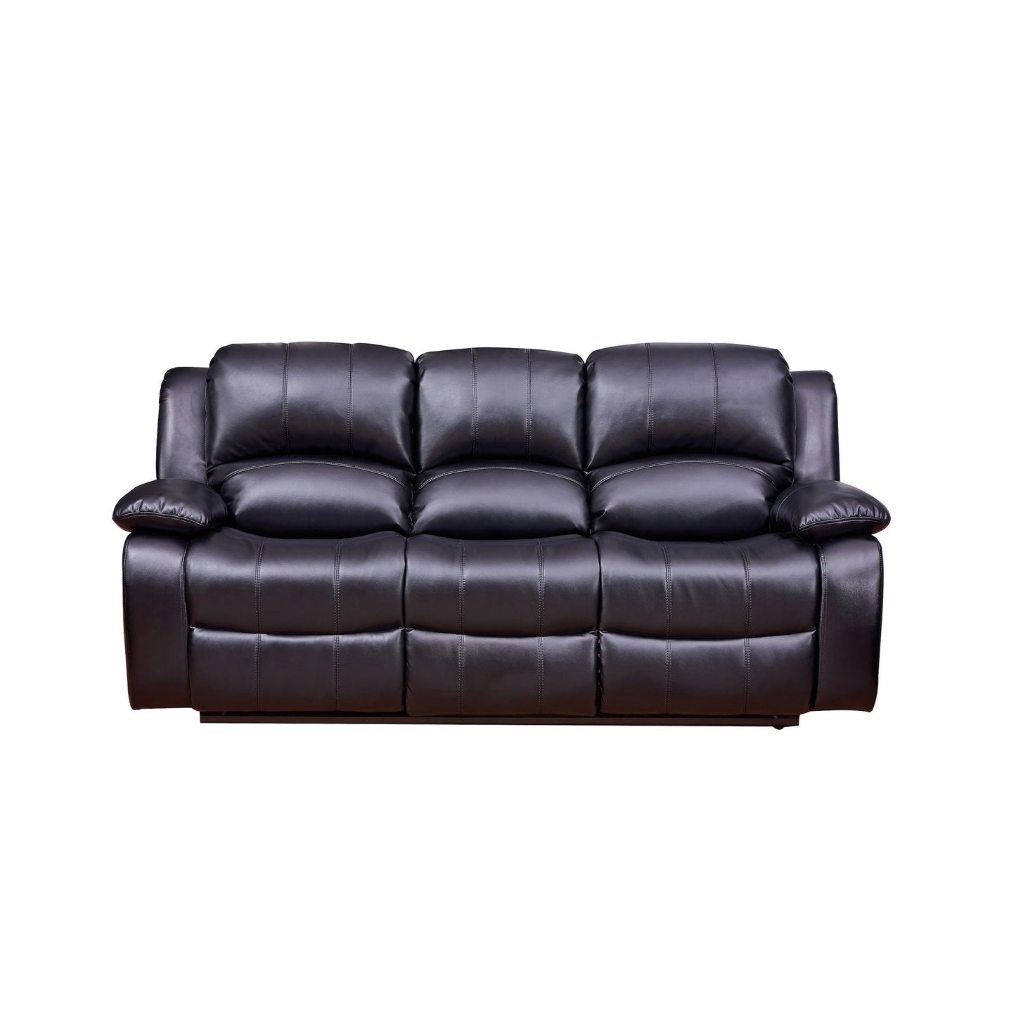 Vanity Art Bonded Leather 3-Seat Recliner Loveseat Manual Reclining Couch for Small Living Room Sofa Set- (Black/Brown) - N/A