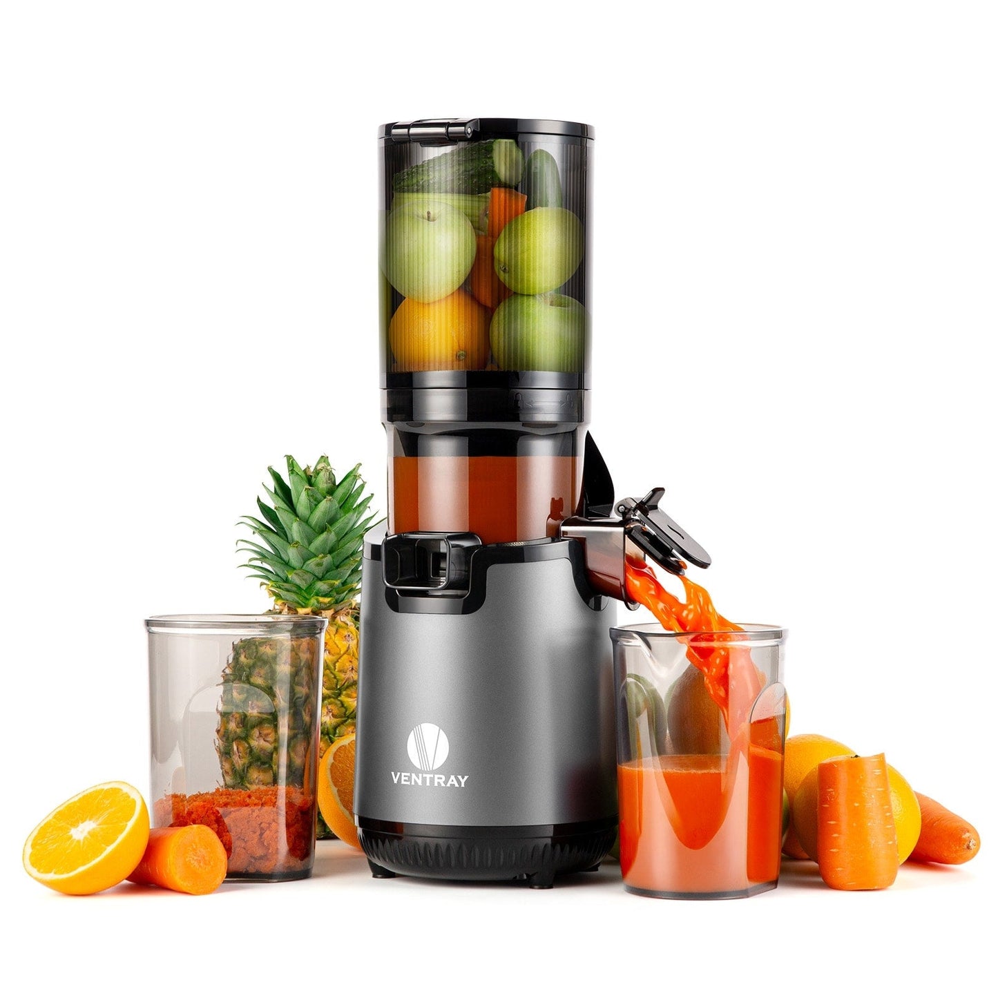 Ventray 900 Slow Masticating Juicer, Kaltpress-Entsafter mit 5,1 extra großem, breitem Einfüllschacht