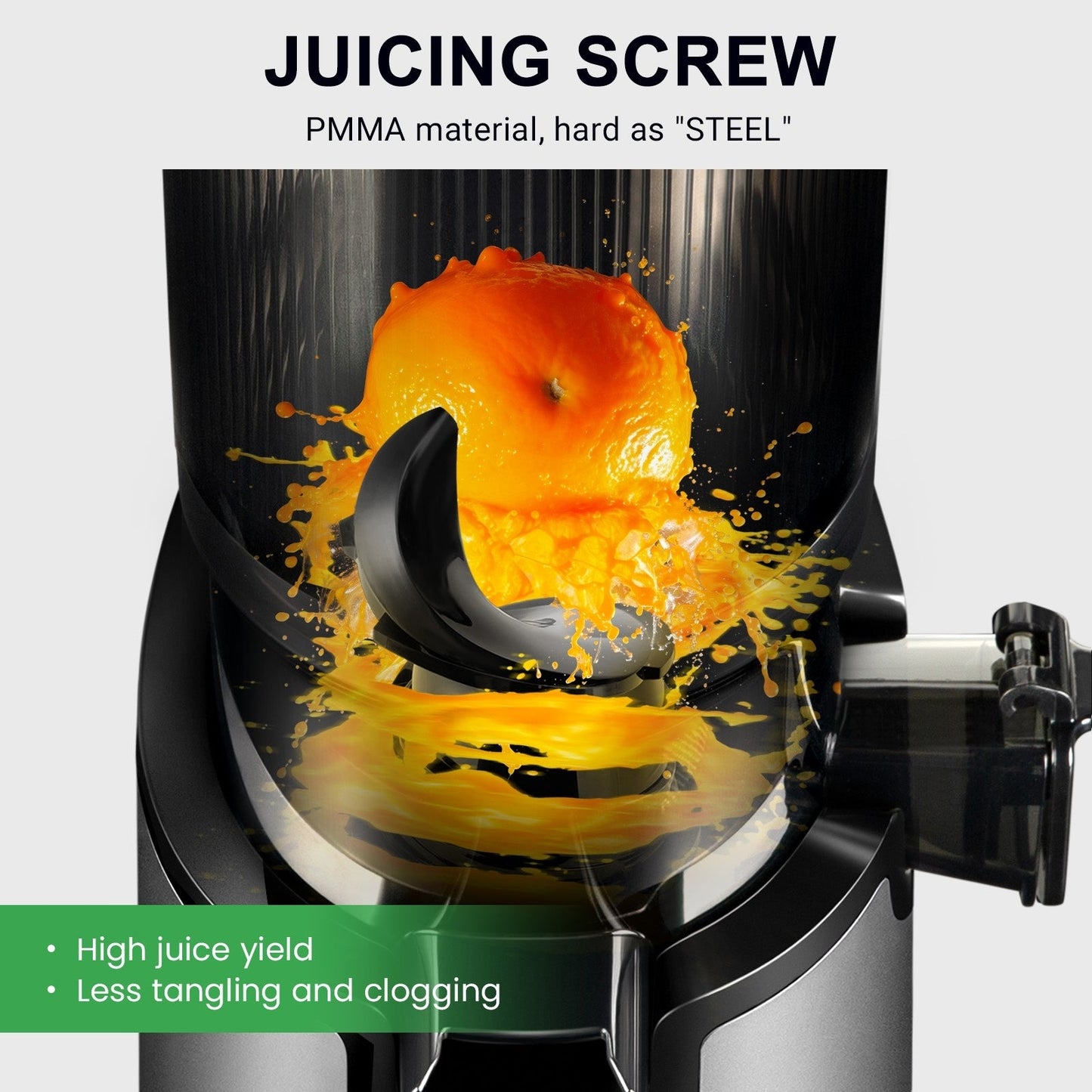 Ventray 900 Slow Masticating Juicer, Kaltpress-Entsafter mit 5,1 extra großem, breitem Einfüllschacht