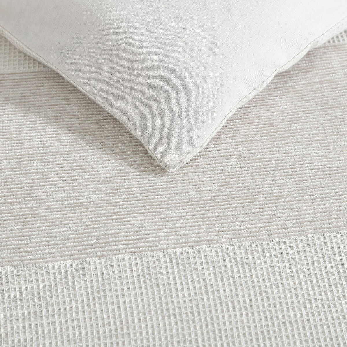 Vera Wang Chenille-Bettwäscheset mit Waffelstreifen in Beige