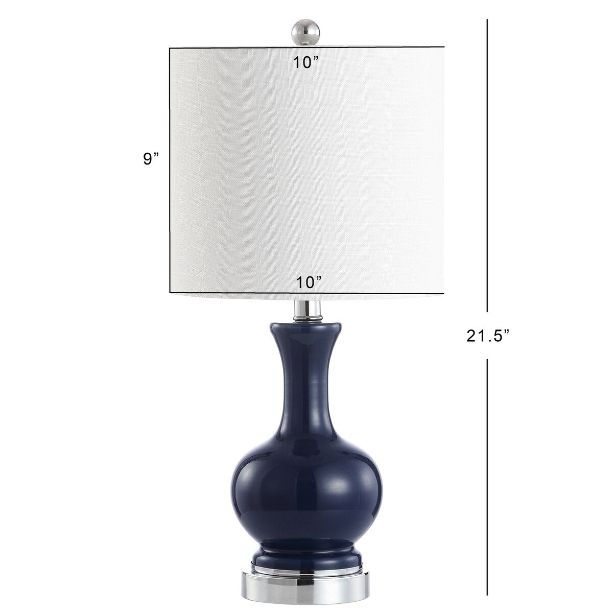 Vermont 22 Glas/Metall LED-Tischleuchte, Weiß (2er-Set) von JONATHAN Y