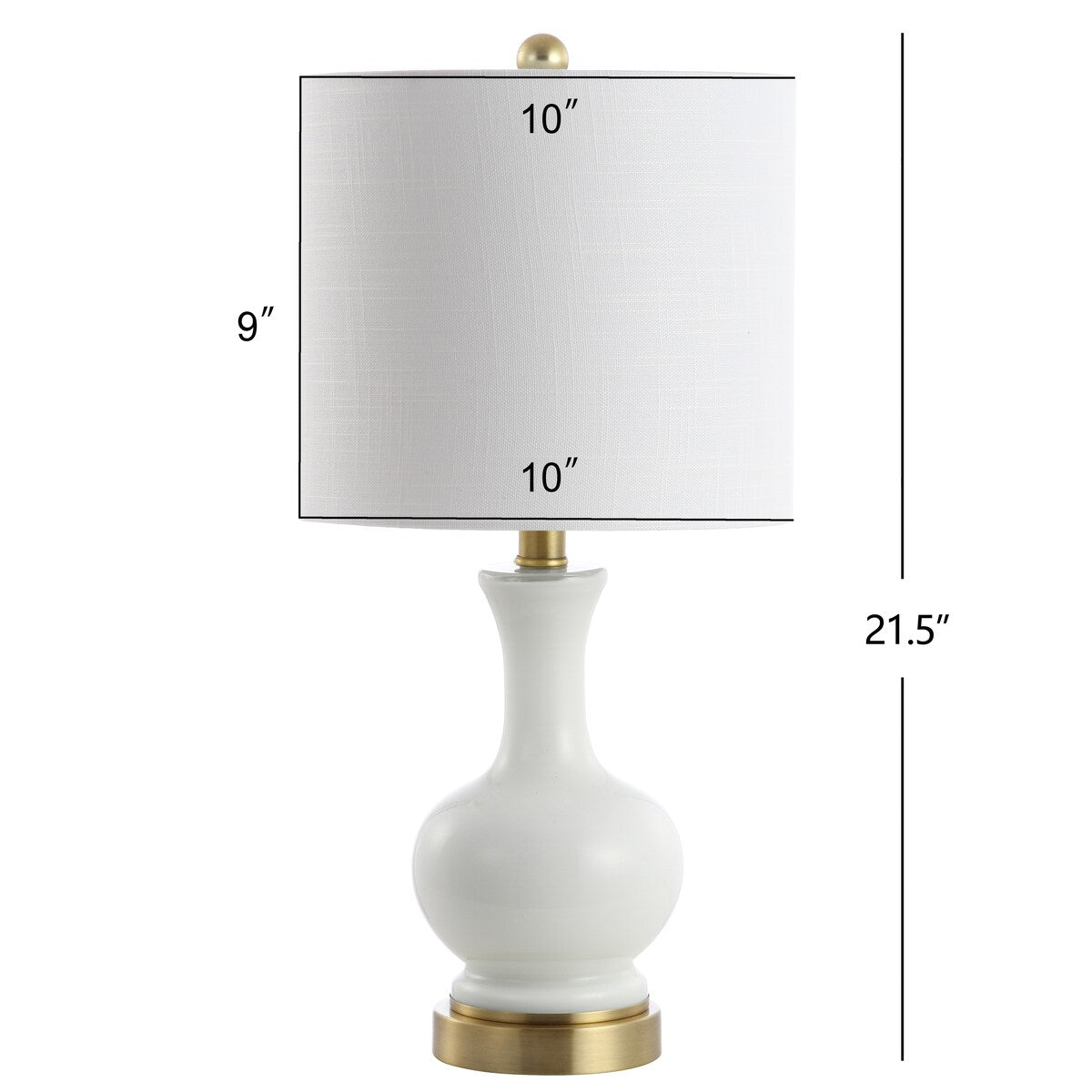 Vermont 22 Glas/Metall LED-Tischleuchte, Weiß (2er-Set) von JONATHAN Y